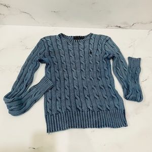Ralph Lauren Polo Cable Sweater Blue Small